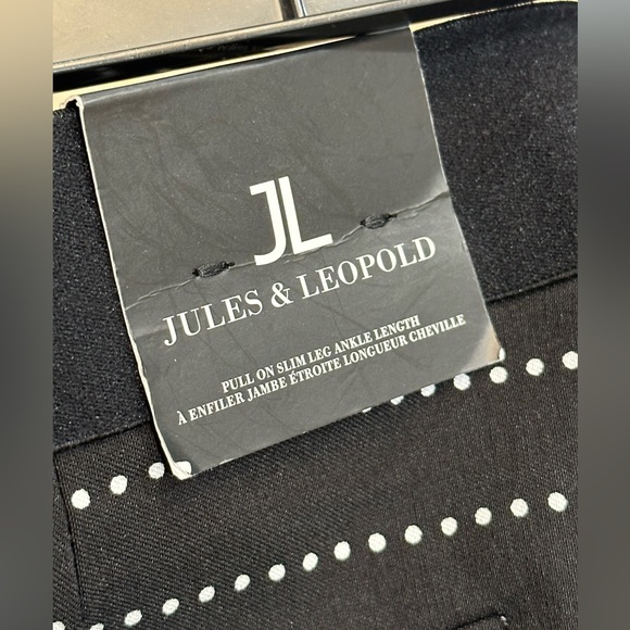 Jules & Leopold pull on capri stretch fitted dotted work business pants bottoms - Picture 11 of 16